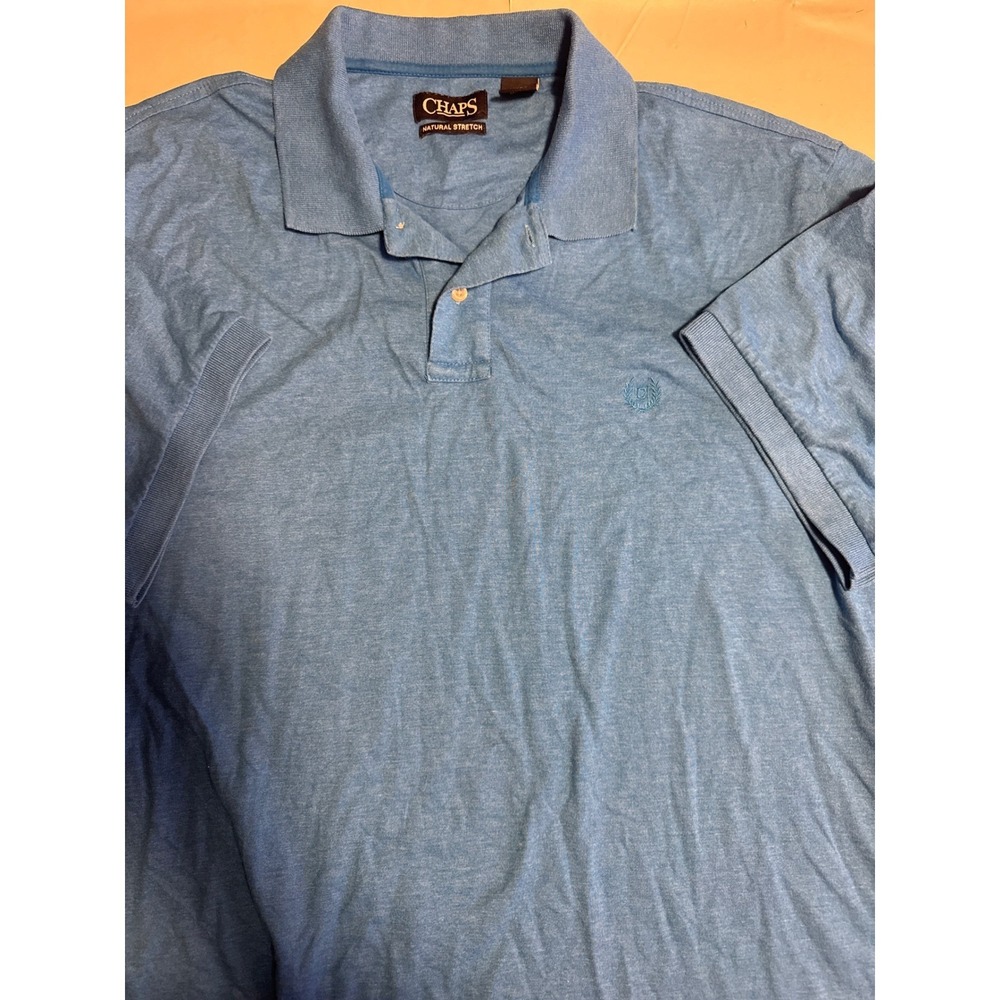 Chaps‎ Natural Stretch Polo Shirt Mens XXL Blue Short Sleeve Casual